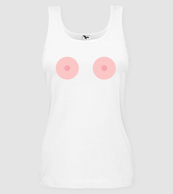 Țâțe model alb pe tricou