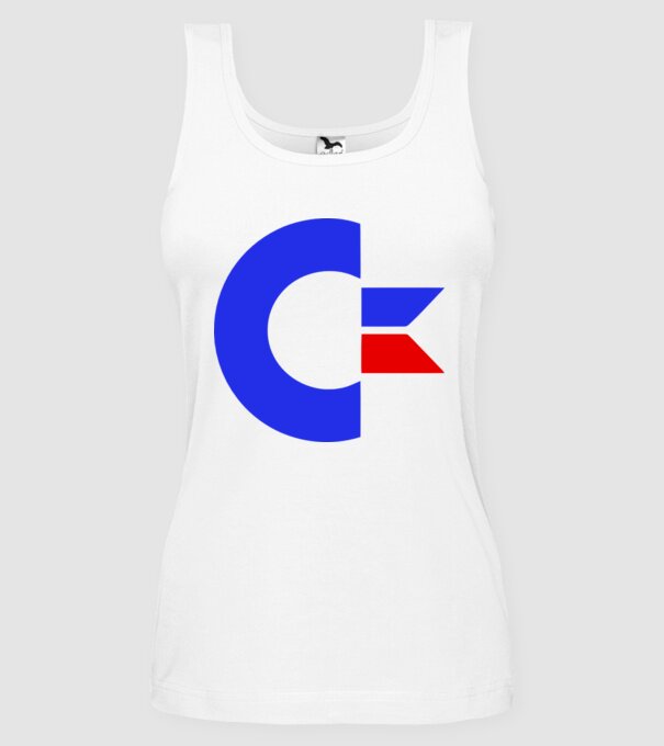 Logo Commodore model alb pe tricou
