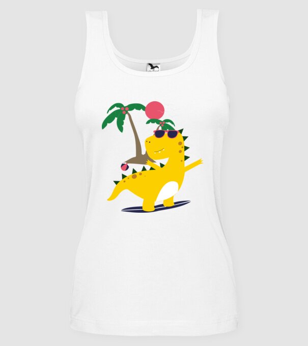 dinozaur drăguț vară model alb pe tricou