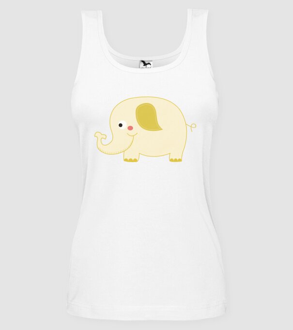 Cute elephant model alb pe tricou