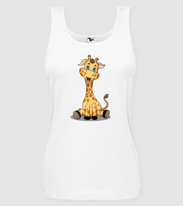 Cute giraffe model alb pe tricou