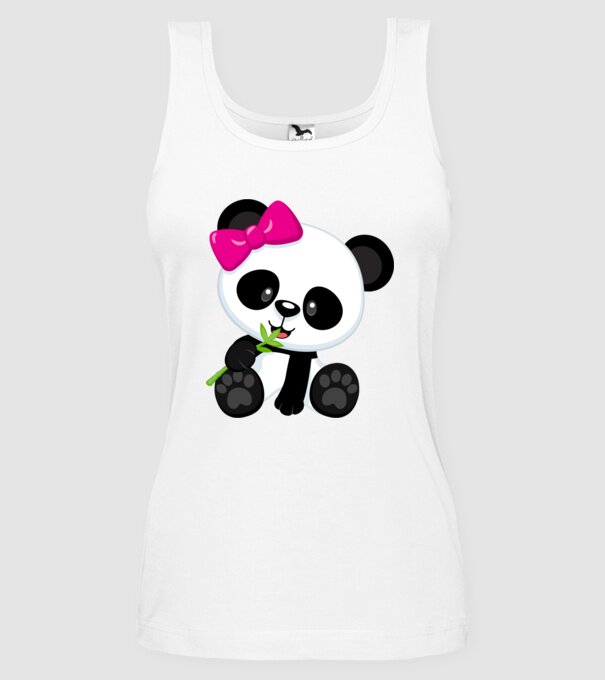 cute panda girl model alb pe tricou