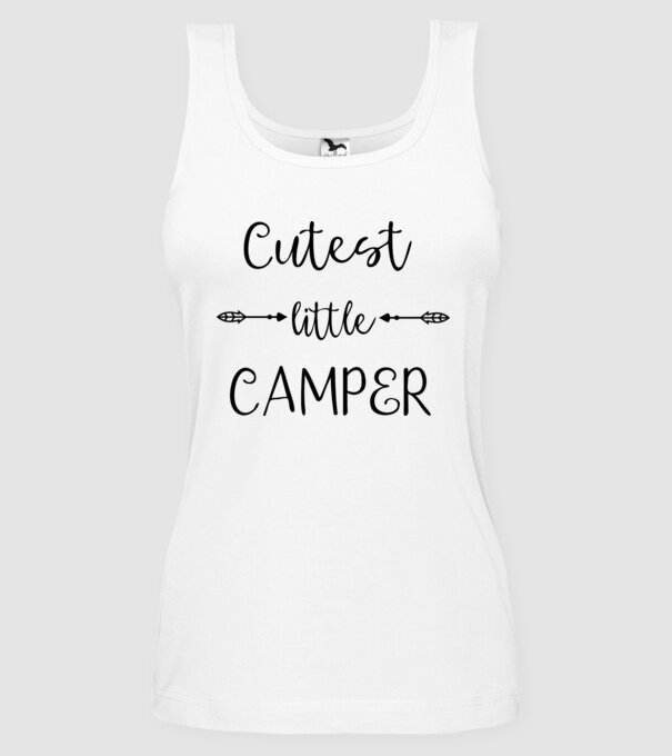 Cutest little camper model alb pe tricou