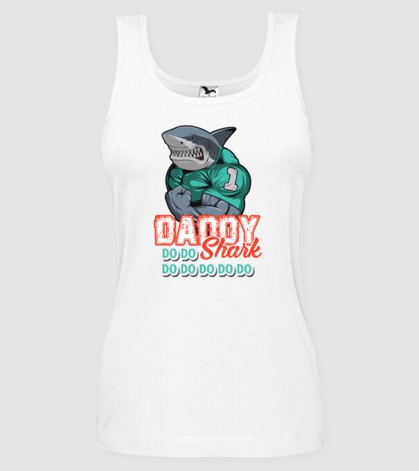 Daddy Shark do do do do model alb pe tricou