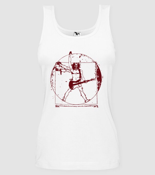 Davinci guitar model alb pe tricou