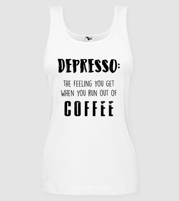 Depresso model alb pe tricou