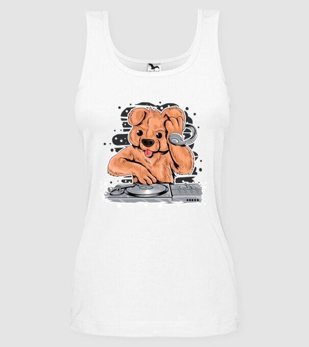 Urs Dj model alb pe tricou
