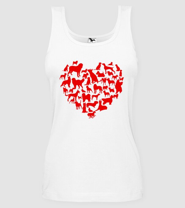 Doggy heart model alb pe tricou