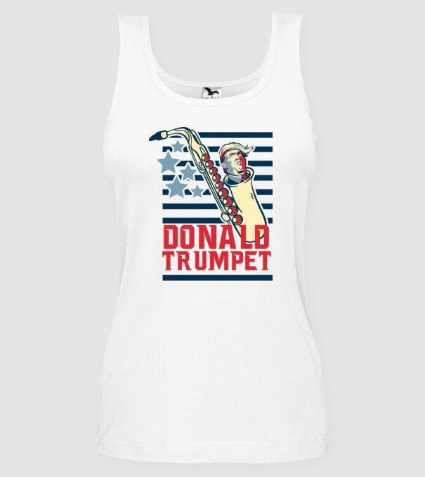 donald trumpet yoh model alb pe tricou