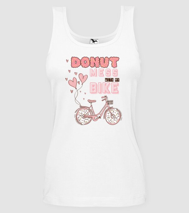 Donut mess with my bike model alb pe tricou