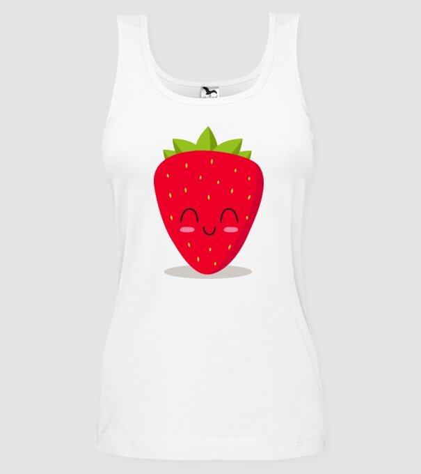 Căpșuni model alb pe tricou