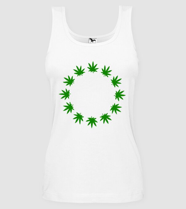 Euro marihuana model alb pe tricou