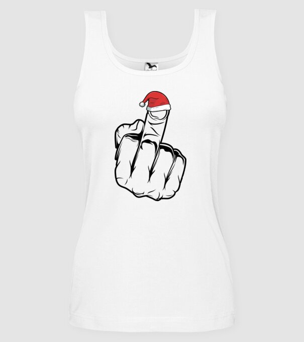 f u christmas model alb pe tricou