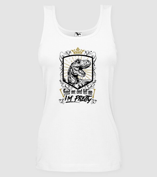 'Feed me and tell me i''m pretty' model alb pe tricou