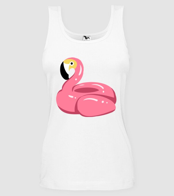 Flamingo colac de înot model alb pe tricou