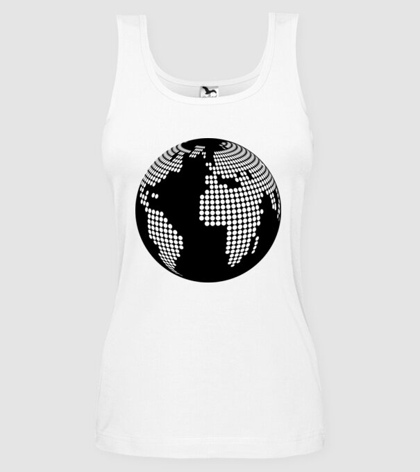 Glob pământesc model alb pe tricou