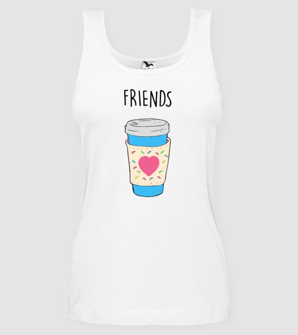 Friends model alb pe tricou