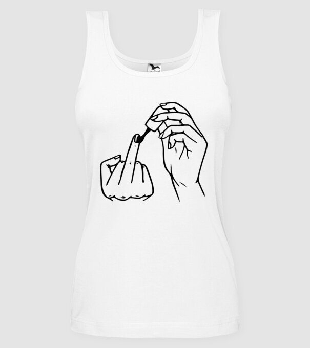 Nail polish Fuck U model alb pe tricou