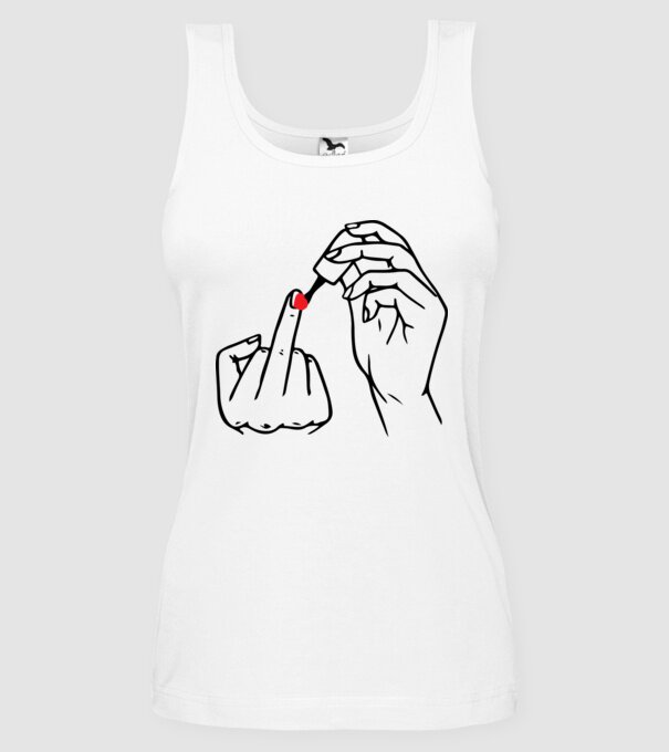 Nail polish Fuck U model alb pe tricou