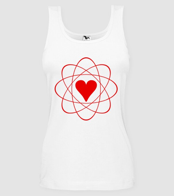 Inimă fuziune model alb pe tricou