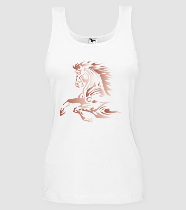 cal alergând model alb pe tricou