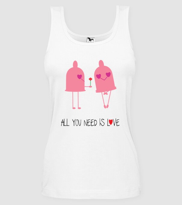 All you need is love model alb pe tricou