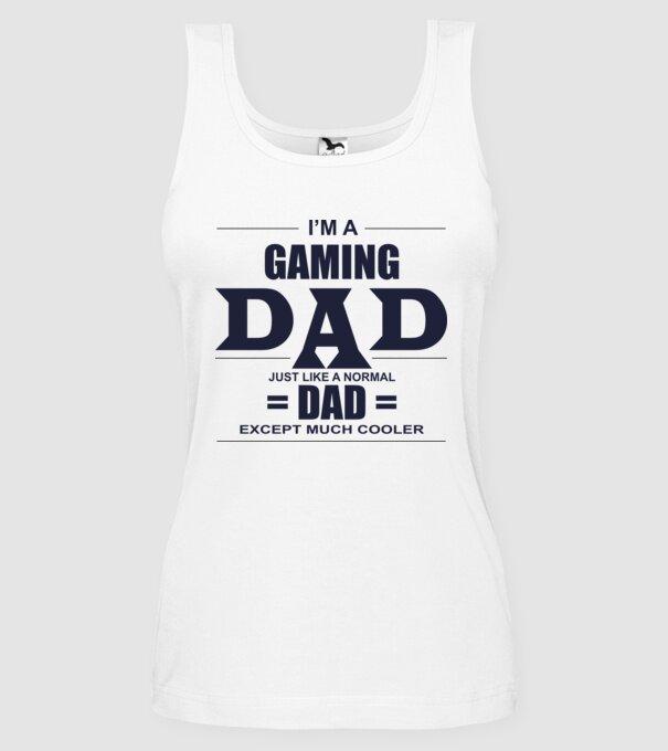 Gaming dad model alb pe tricou