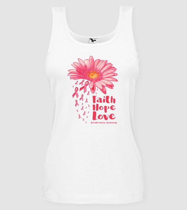 Gerbera faith hope love model alb pe tricou