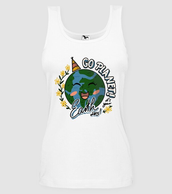 Go planet model alb pe tricou
