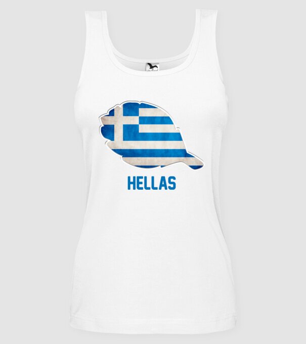 Steag grecesc model alb pe tricou