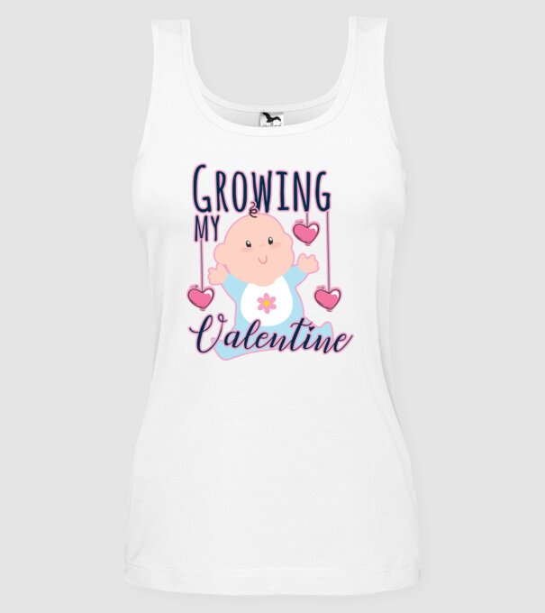 Growing my Valentine model alb pe tricou