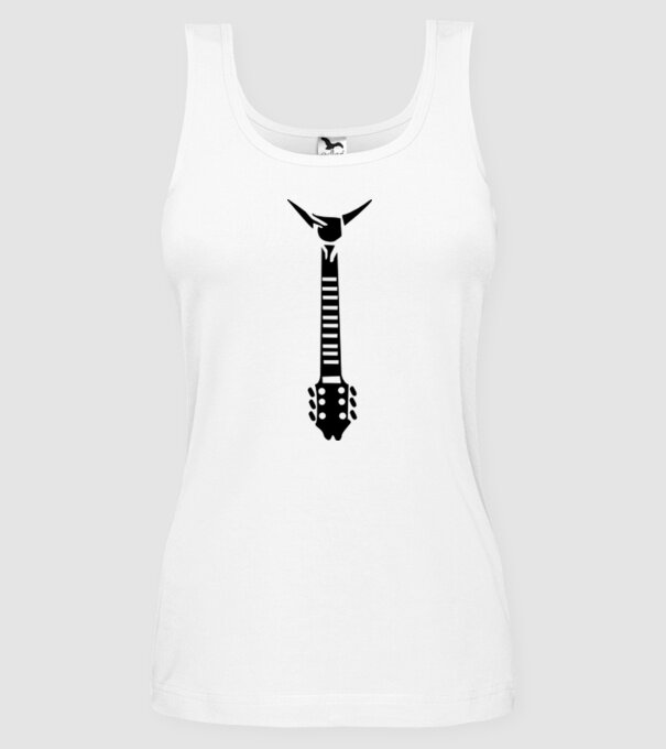 Guitar Tie model alb pe tricou