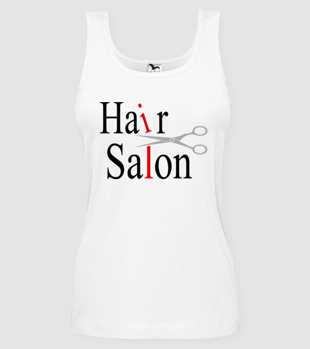 Hair Salon model alb pe tricou