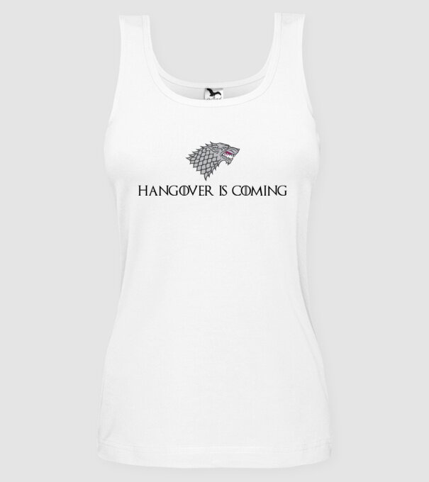 Hangover is coming model alb pe tricou