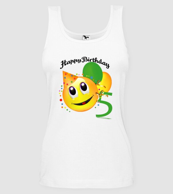 happy birthday 5th model alb pe tricou