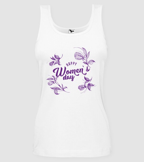 'Happy women''s day' model alb pe tricou