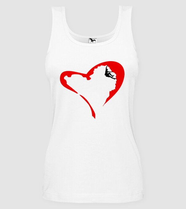 heartclimb model alb pe tricou