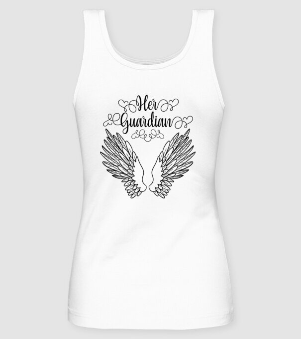 Her Guardian model alb pe tricou