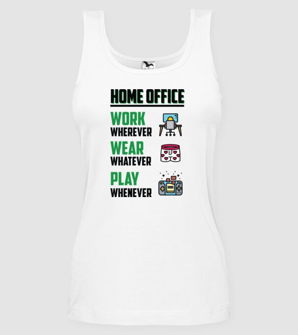 Home office model alb pe tricou