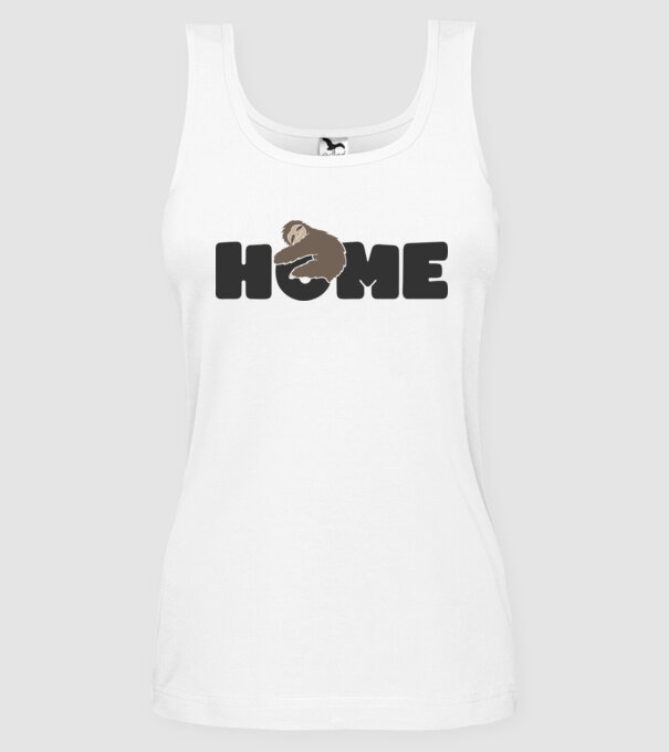 Home Sloth model alb pe tricou