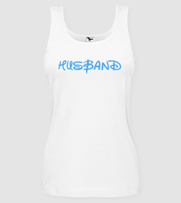 Husband model alb pe tricou