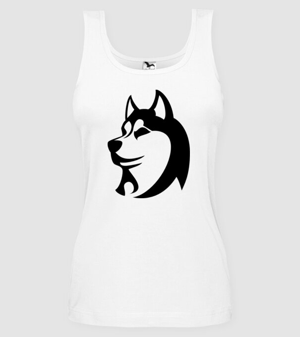 Husky model alb pe tricou