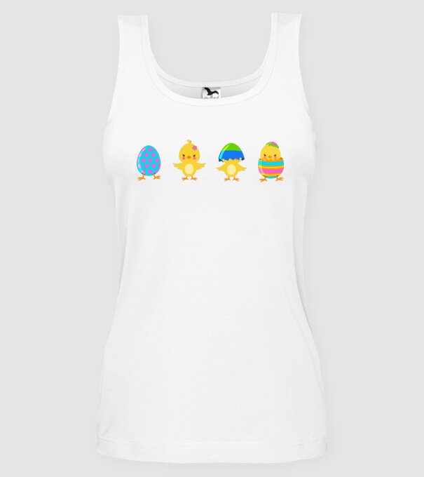 Paște numai pui model alb pe tricou