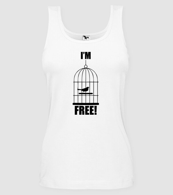 'I''m free' model alb pe tricou