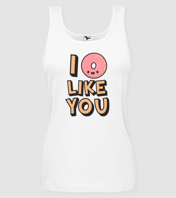 I donut like you model alb pe tricou