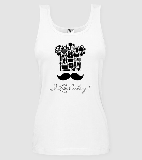 I like cooking! model alb pe tricou