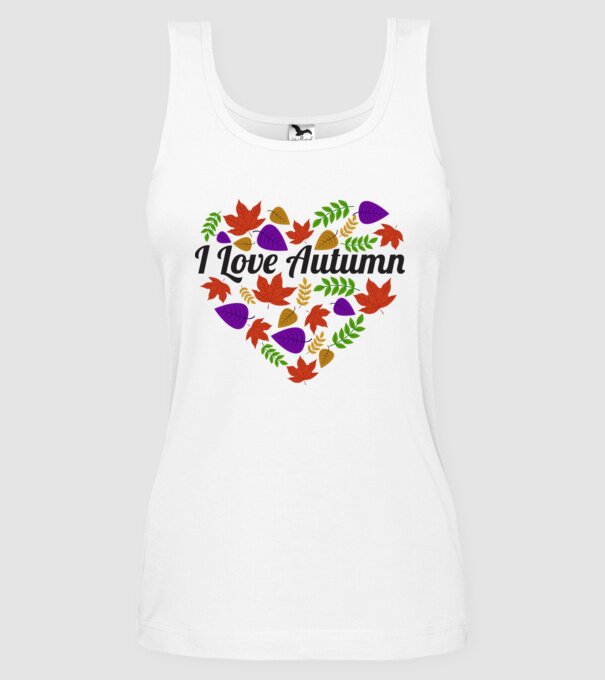 I love autumn model alb pe tricou