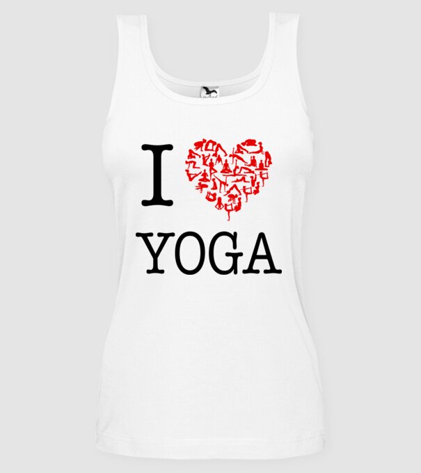 I LOVE YOGA model alb pe tricou