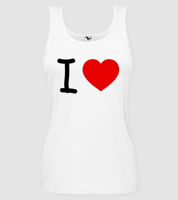 ilove model alb pe tricou
