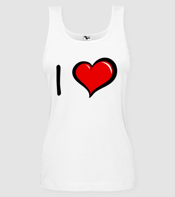 ilove model alb pe tricou